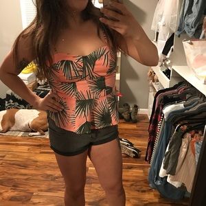 Tropical peplum Top